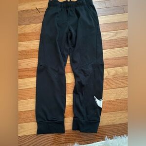 Nike Kids Youth Medium Black DriFit Sweatpants Joggers with White Logo